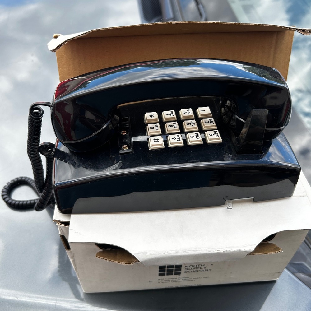Premier 2554 Wall Telephone Black Tone Dial Vintage 1990 Comdial Made in USA
